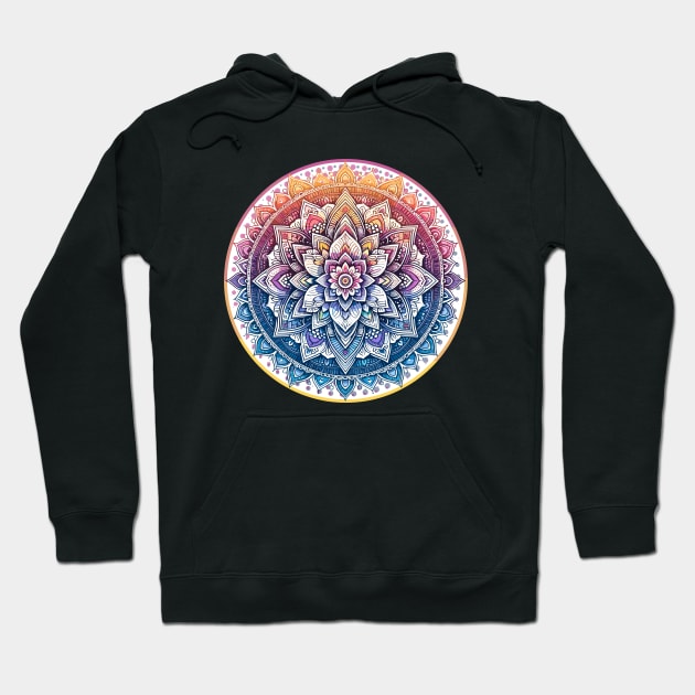 Serenity Mandala 1 - Purple and Orange Hoodie by AmandaOlsenDesigns